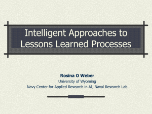 invited talk ''Intelligent Approaches to Lessons Learned Processes'