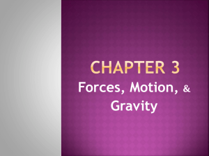Chapter 3- Force, Motion, and Gravity