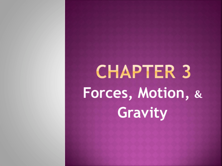 Chapter 3 Force Motion And Gravity