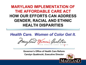 PPT - MD Women's Coalition for Health Care Reform