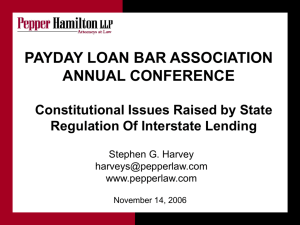 Constitutional Issues in Interstate Lending