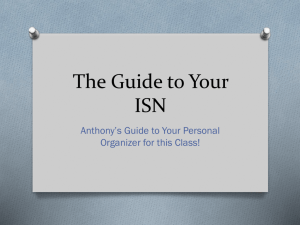 The Guide to Your ISN