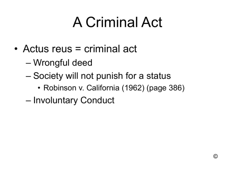 A Criminal Act