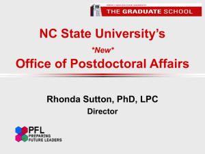 NCSU's *New* Office of Postdoctoral Affairs