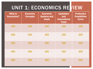 Unit 1: Economics Review