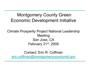 (Maryland) Climate Prosperity Strategy Presentation, Feb. 21, 2009