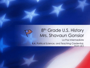 8th Grade U.S. History Ms. Ramsey