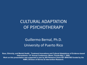 advances in the cultural adaptation of psychotherapy