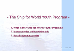 What is the “Ship for World Youth” Program? Main Activities on