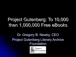 Project Gutenberg: To 10,000 then 1,000,000 Free eBooks