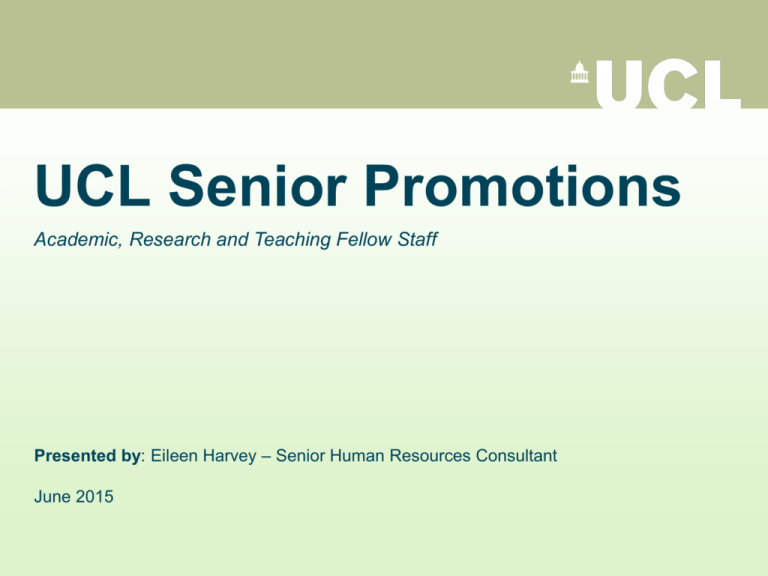 Senior Promotions Workshop Presentation Senior Promotions Workshop Presentation