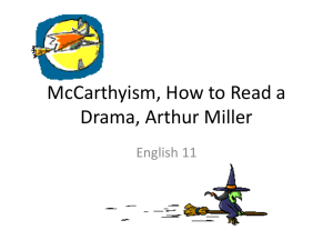 McCarthyism, How to Read a Drama, Arthur Miller