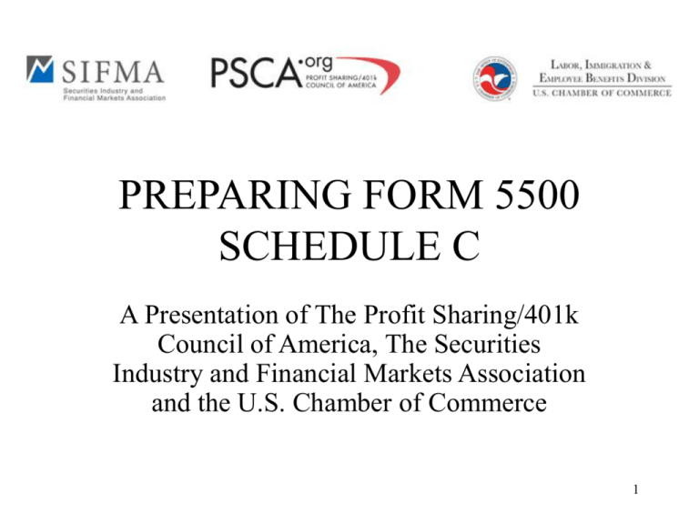 preparing form 5500 schedule c