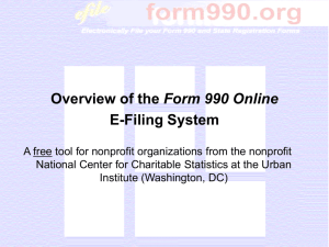 Overview of the Form 990 Online E