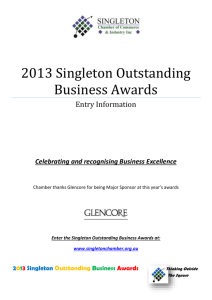 2013 Singleton Outstanding Business Awards