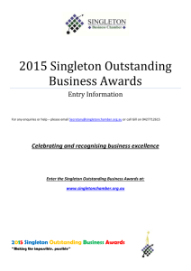 2015 Singleton Outstanding Business Awards