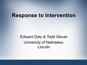 Response to Intervention/Data-Based Problem Solving