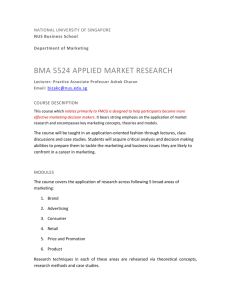 Applied Market Research - NUS Business School