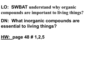 Organic and Inorganic Compounds