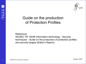 Guidance on the Production of Protection Profiles