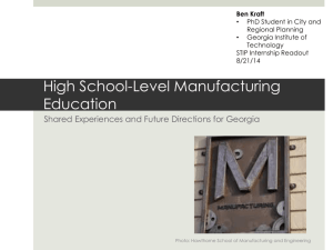 High School-Level Manufacturing Education