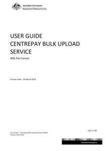 Centrepay Bulk Upload Service (XML) User Guide