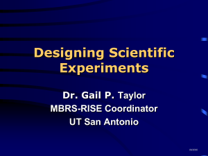 Designing Experiments and Papers