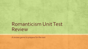 Romanticism Unit Test Review