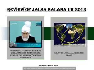 Review of Jalsa Salana UK 2013 Summary