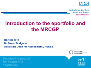 Introduction to the eportfolio and the nMRCGP