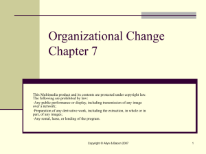 Organizational Change Chapter 9 Educational Leadership