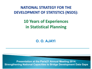 NATIONAL STRATEGY FOR THE DEVELOPMENT OF STATISTICS
