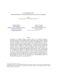 Leveraged Interests. Financial Industry Power and the Role of