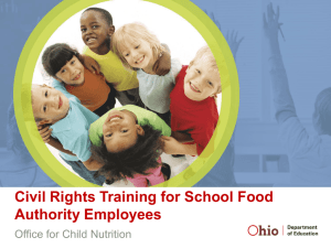 Civil Rights Training For Schools Food Program