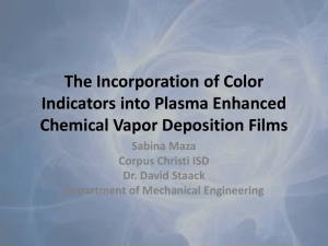The use of Color Indicator for Plasma Enhanced Chemical Vapor