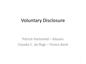 voluntary disclosure