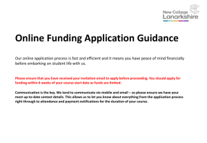 Funding Guidance for Students