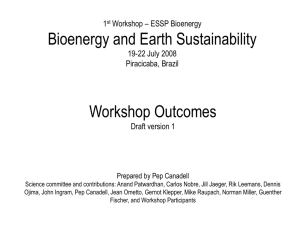 Workshop Outcomes - Global Carbon Project