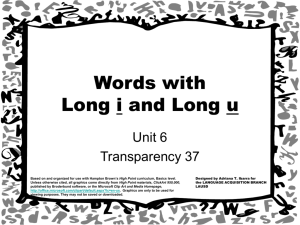 Words with Short and Long Vowels U6 T37