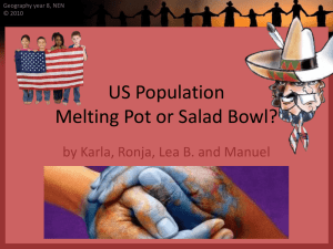 US Population - Melting Pot or Salad Bowl