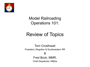 Model Railroading Operations 101: Review