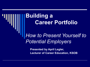 Building Your Career Portfolio