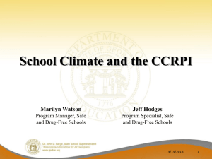 School Climate and the CCRPI - Georgia Department of Education