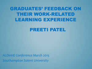 Graduates* feedback on their work-related learning