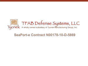 TFab Defense Systems, LLC - Tyonek Manufacturing Group, Inc.