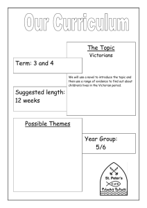 Victorians topic sheet - St Peter's Church of England Primary