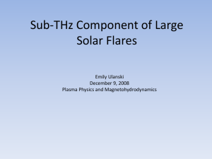 Sub-THz component of large solar flares.