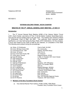 Minutes of VSF AGM of Kochi Charter held on 27 Nov 10