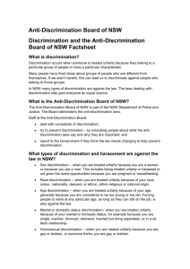 Discrimination and the Anti-Discrimination Board of NSW Factsheet
