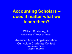 Accounting Scholarship: What is Uniquely Ours?